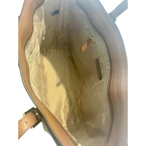 NEW MICHAEL KORS ARIA LARGE TOTE BAG BROWN/ACORN GOLD ACCENTS CARRYALL VERSATILE - Picture 14 of 16